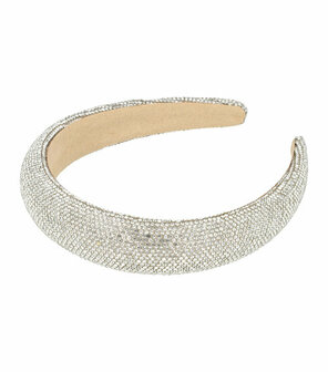 Haarband Diadeem Dik Glitter Zilver