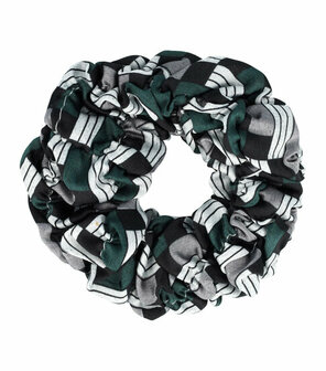 Scrunchie Haarelastiek Blokken Fantasie Print Groen