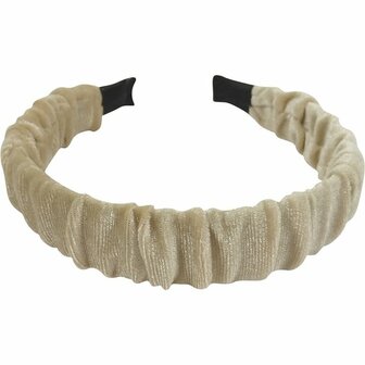 Haarband Diadeem Velvet Gerimpeld Beige