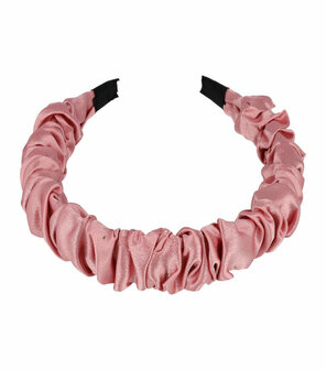 Haarband Diadeem Gerimpeld Satijn Stof 3cm Roze