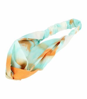 Haarband Twist Tie Dye Patroon Groen Oranje