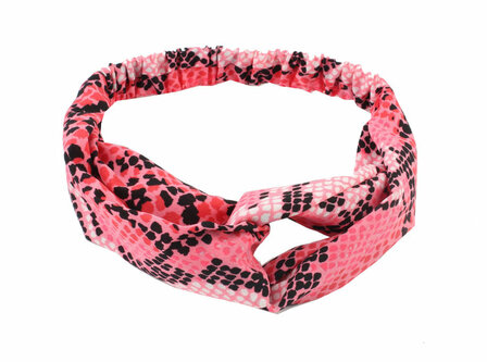 Haarband Twist Slangen Print Roze