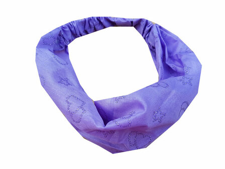 Haarband Bandana 3-in-1 Glitter Hart Ster Paars