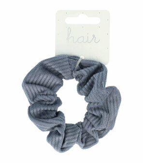 Scrunchie Haarelastiek Velvet Rib Grijs