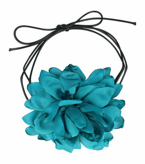 Haarband Veter Bloem 12cm Blauw Groen