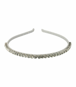 Haarband Diadeem Strass Steentjes Zilver Wit