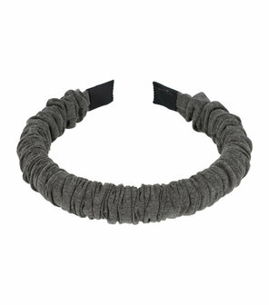 Haarband Diadeem Dik Gerimpeld Stof 2cm Grijs