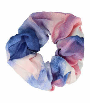 Scrunchie Haarelastiek Tie Dye Blauw Roze