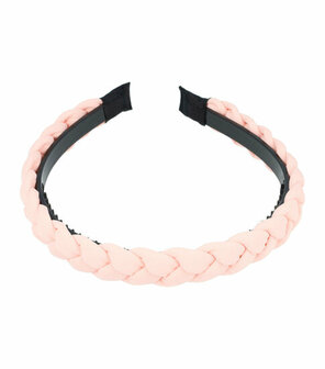 Haarband Diadeem Gevlochten Stof Licht Roze