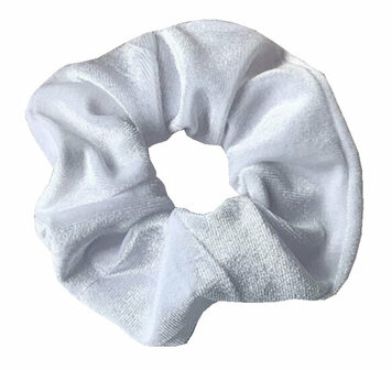 Scrunchie Haarelastiek Velvet Wit