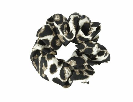 Scrunchie Haarelastiek Panter Print Beige