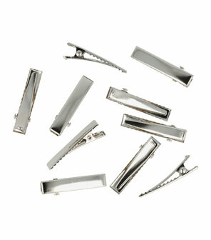 Haarspeld Alligator Klein Recht 3,5cm Zilver 10 Stuks