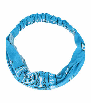 Haarband 3-in-1 Paisley Print Stof Blauw