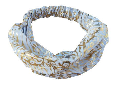 Haarband Bandana 3-in-1 Dierenprint Panter Wit Goud