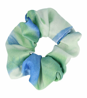 Scrunchie Haarelastiek Tie Dye Blauw Groen