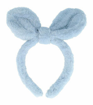 Haarband Diadeem Strik Oortjes Furry  Blauw