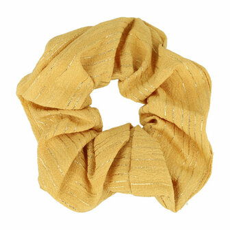 Scrunchie Haarelastiek Streep Print Goud Geel