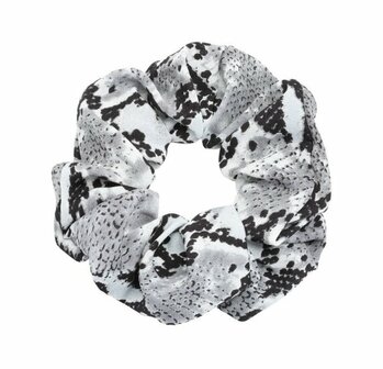 Scrunchie Haarelastiek Snake Print Grijs