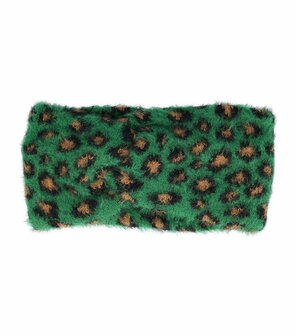 Haarband Twist Soft Panter Print 10cm Zwart Bruin Groen