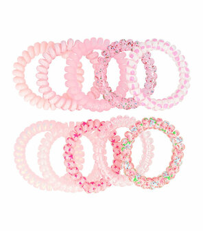 Haarelastieken Invisibobble Print Effen 5cm Roze