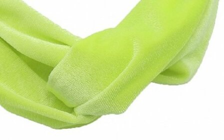 Haarband Twist Velvet Neon Geel