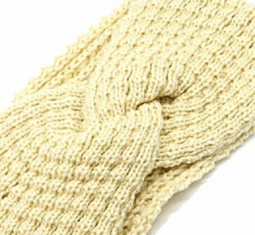 Haarband Winter Twist Knitted Fantasie Creme - Gebreide Haarband