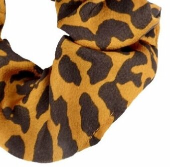 Scrunchie Haarelastiek Panter Print Oranje Bruin