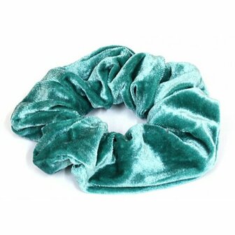 Scrunchie Haarelastiek Velvet Blauw Groen