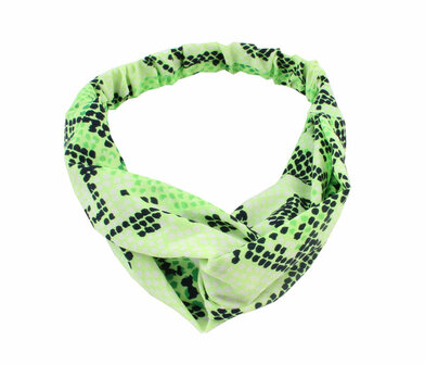 Haarband Twist Slangen Print Groen