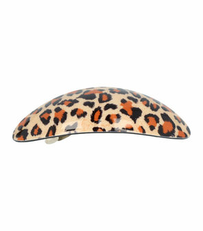 Haarspeld Ovaal Panter Print 10cm Zwart Oranje Bruin Beige