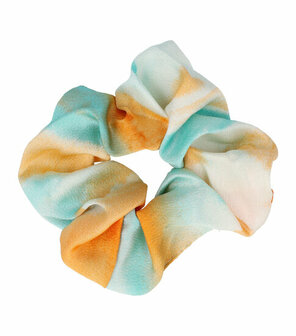 Scrunchie Haarelastiek Tie Dye Blauw Oranje