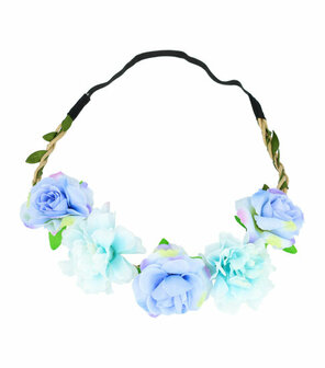 Haarband Bloemen Duo Blauw