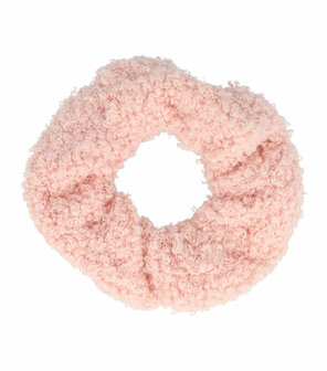 Scrunchie Haarelastiek Teddy Stof Roze