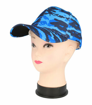 Cap Camouflage Patroon Maat 54cm - 59cm Zwart Blauw