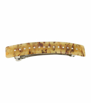 Haarspeld Gevlamd Patroon Strass 10,5cm Geel