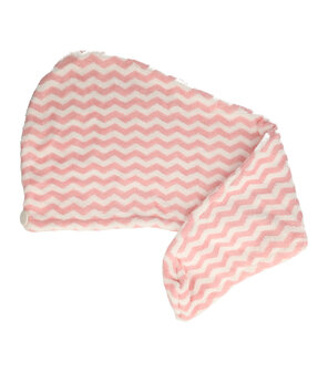 Haardroogdoek Zigzag Patroon Wit Roze