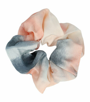 Scrunchie Haarelastiek Tie Dye Roze Grijs