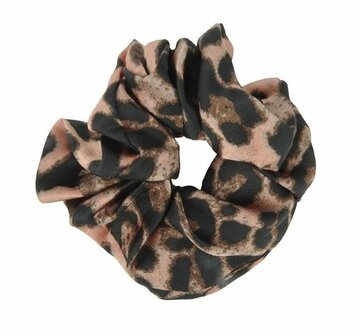 Scrunchie Haarelastiek Panter Print Roze