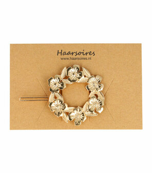 Haarspeld Clip Bloemen Cirkel Goud