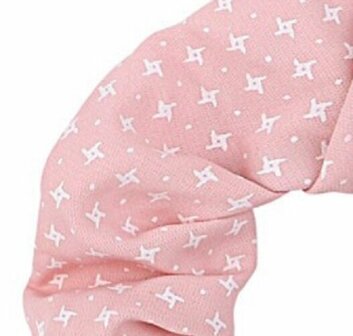 Scrunchie Haarelastiek Sterren Print Wit Roze