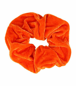 Scrunchie Haarelastiek Haar Krinkel Elastiek Velvet Stof Warme Kleur Oranje