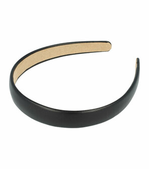 Haarband Diadeem Imitatie Leder 2cm Zwart