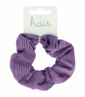 Scrunchie Haarelastiek Velvet Rib Paars