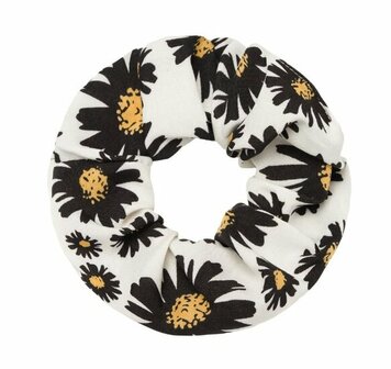 Scrunchie Haarelastiek Bloemen Print Wit