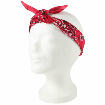 Haarband Bandana Zakdoek Tie Dye Paisley Print Rood