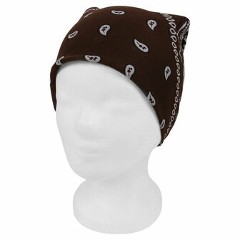 Bandana Zakdoek Paisley Print Donker Bruin