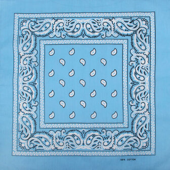 Bandana Zakdoek Paisley Print Licht Blauw