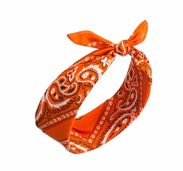 Bandana Zakdoek Paisley Print Oranje