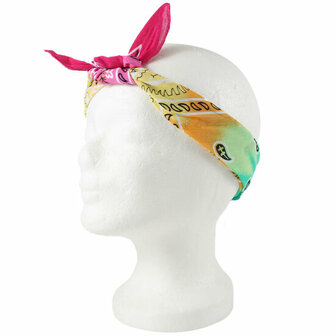 Bandana Zakdoek Tie Dye Paisley Print Groen Roze Geel