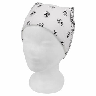 Bandana Zakdoek Paisley Print Wit